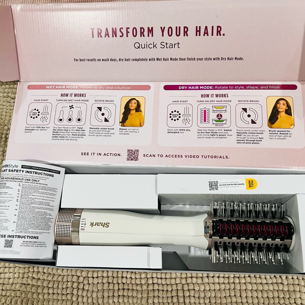 New Shark Smoothstyle Heated Comb & Blowdryer